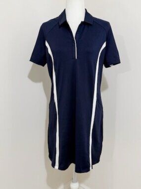 Callaway Women's Swing Tech Colour Block Dress Navy Blue White Size Lrg